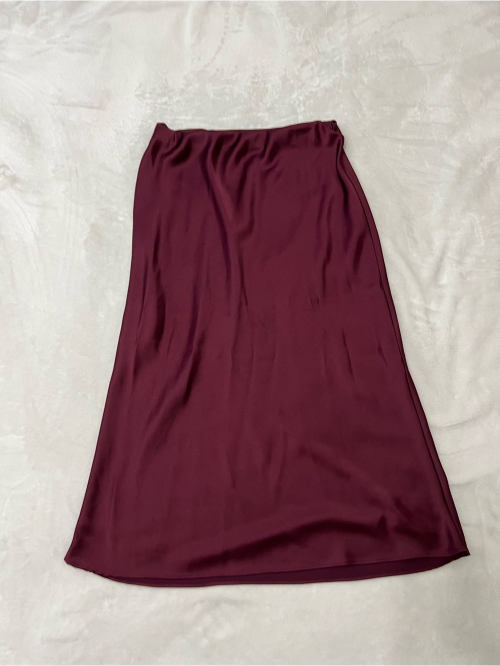 Zara Satin Midi Skirt - Wine - Picture 2 of 3